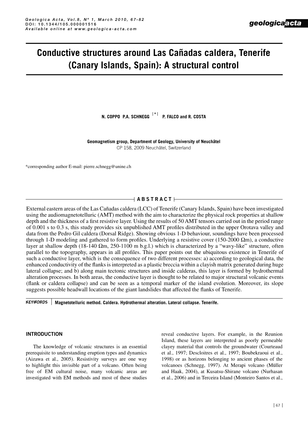 Conductive Structures Around Las Cañadas Caldera, Tenerife (Canary Islands, Spain): a Structural Control