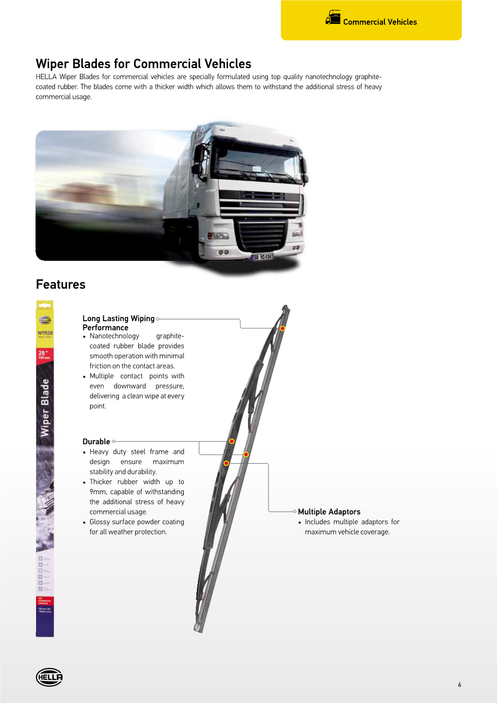 Wiper Blades for Commercial Vehicles Features