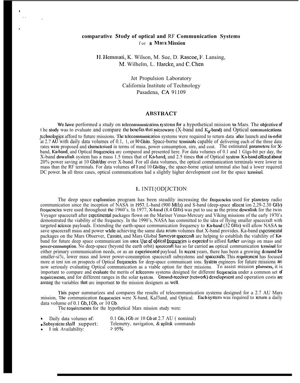 Comparative Study of Optical and RF Communication Systems H