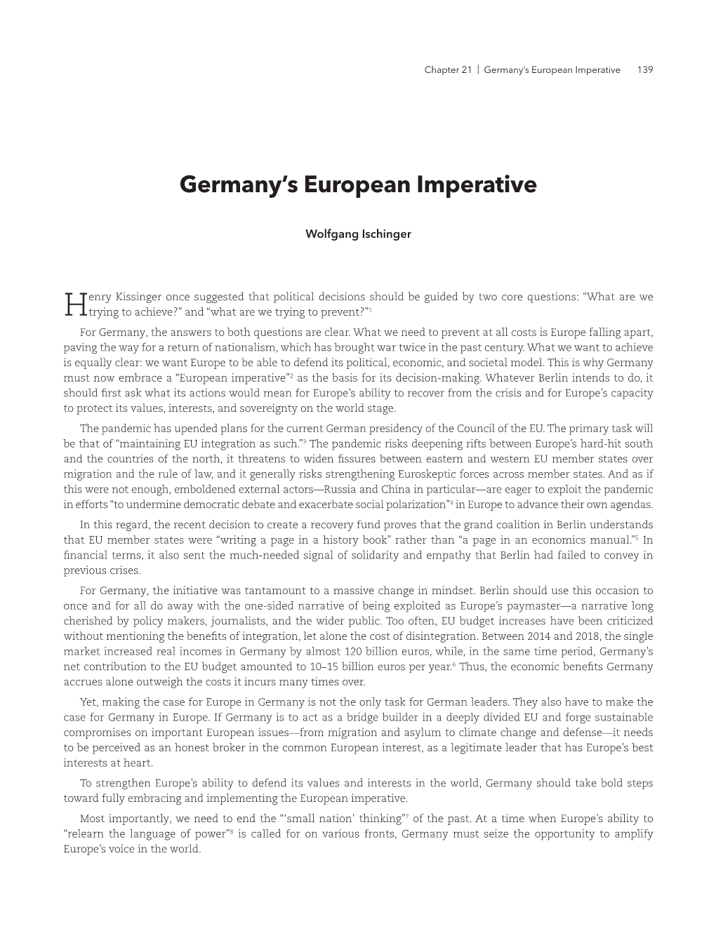 Germany's European Imperative