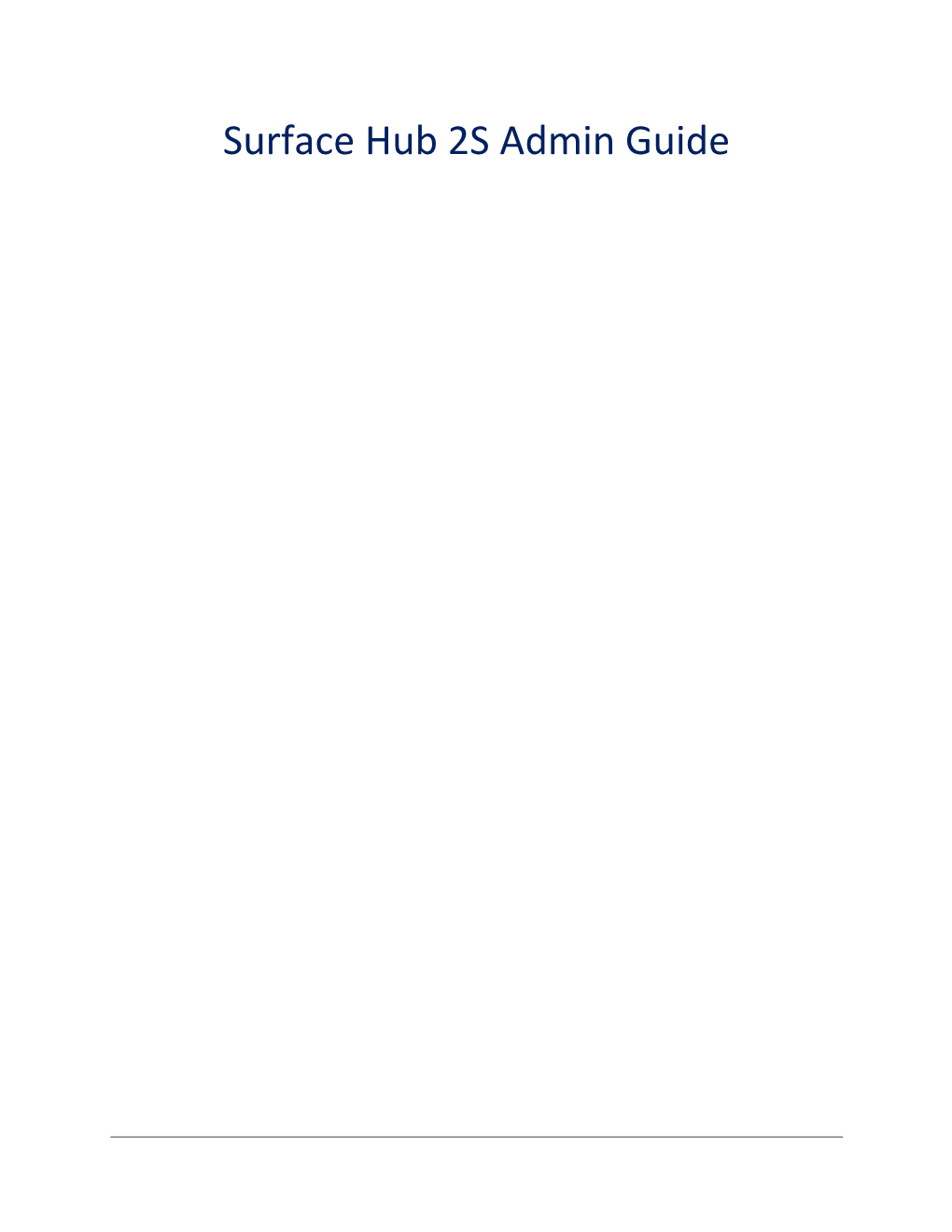 Surface Hub 2S Admin Guide