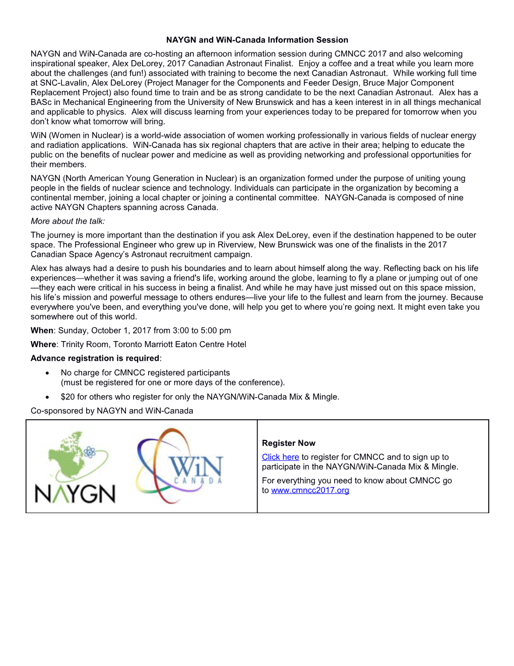 NAYGN and Win-Canada Information Session