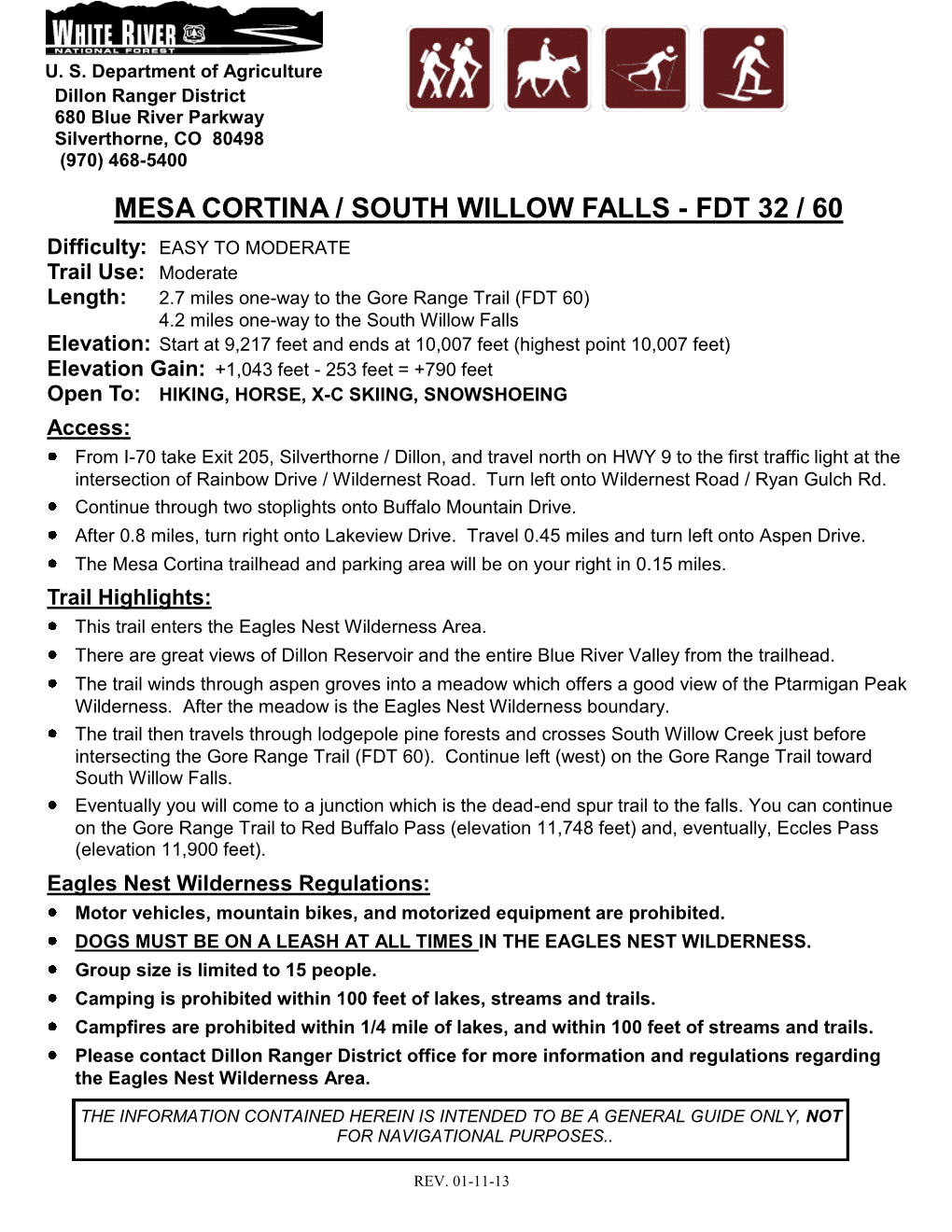 Mesa Cortina / South Willow Falls