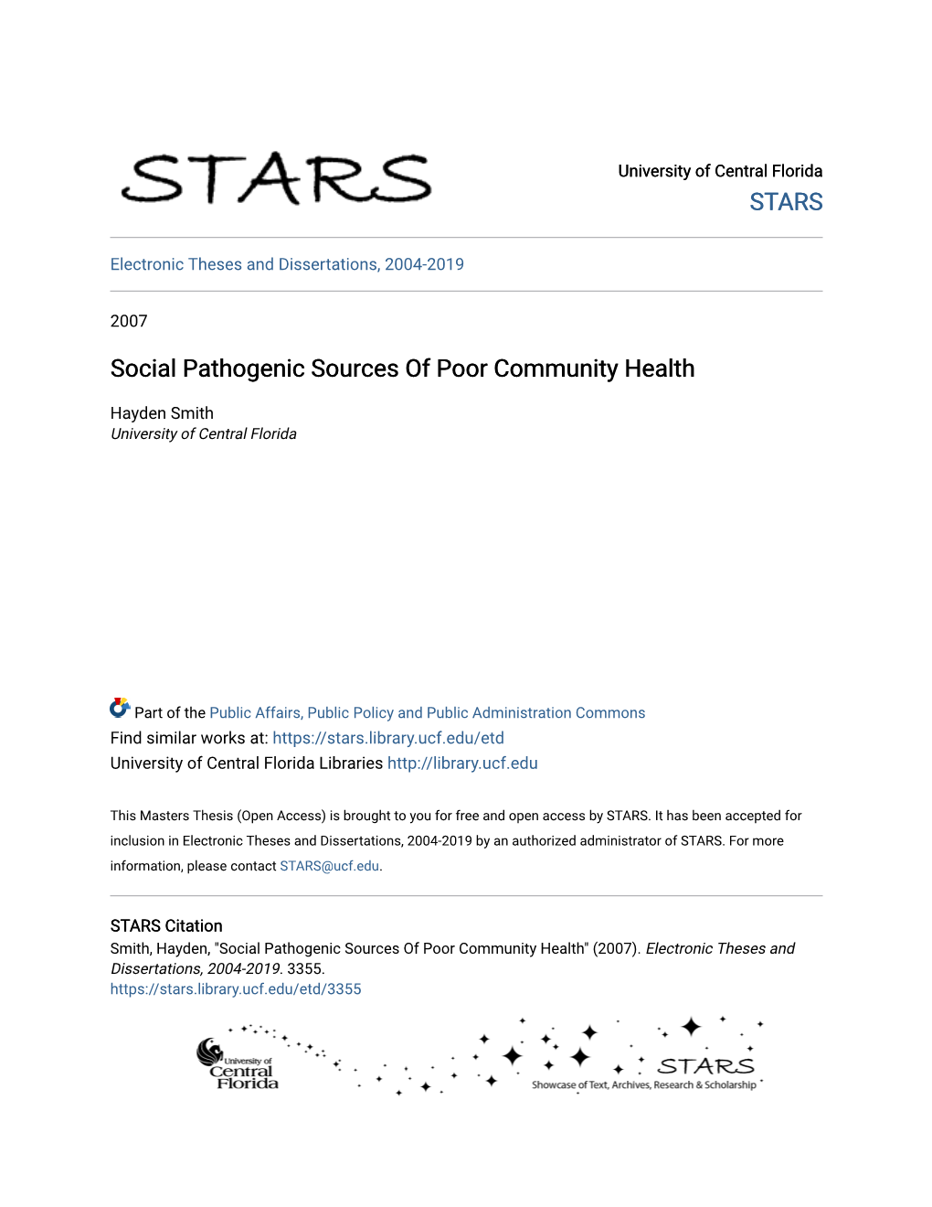 Social Pathogenic Sources of Poor Community Health