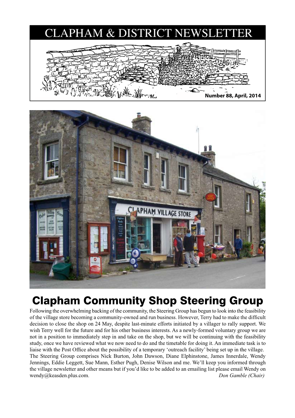 Clapham & District Newsletter