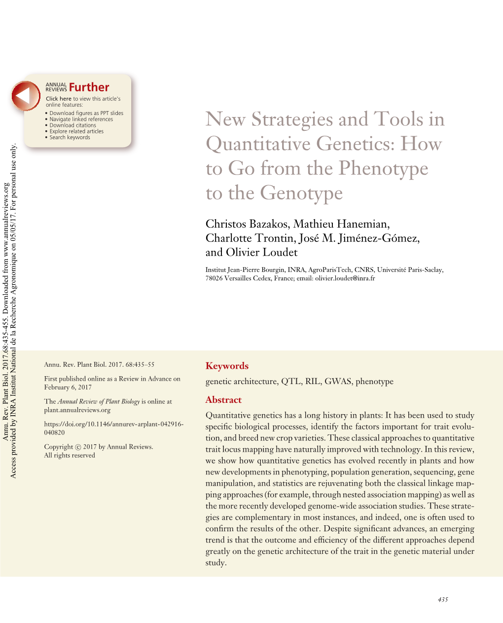 New Strategies and Tools in Quantitative Genetics: How to Go from the Phenotype to the Genotype