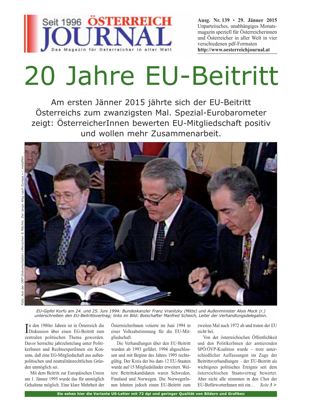 20 Jahre EU-Beitritt