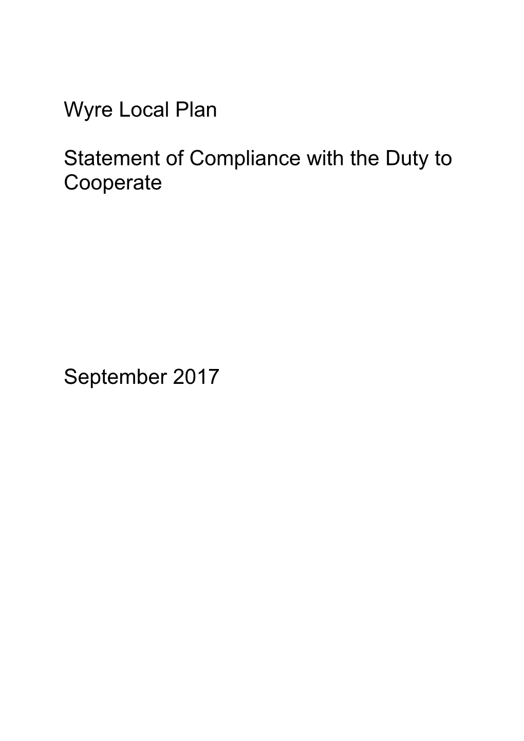 Duty to Cooperate Statement