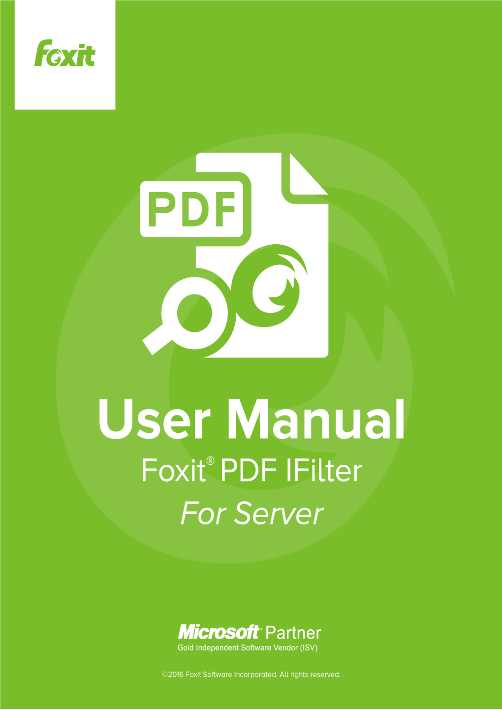 Foxit PDF Ifilter 3.1.1 User Manual