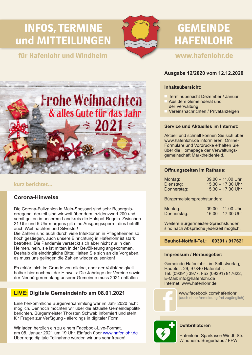 Dezember 2020 Sind Wieder Alle Haus- Und Schließtage Zum Jahreswechsel: Gartenwasserzähler Für Die Jahresabrechnung Der Wasser- Und Kanalgebühren Abzulesen