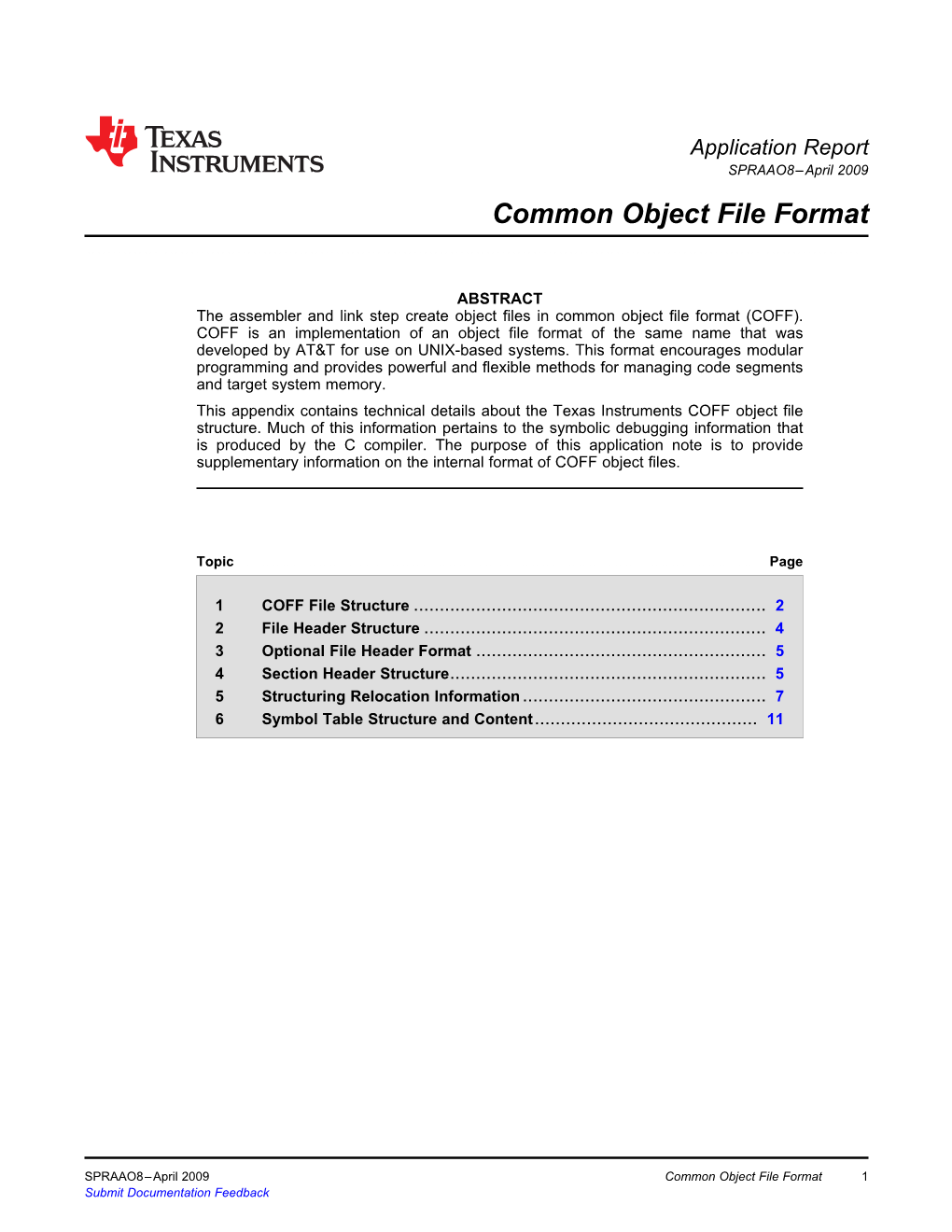 Common Object File Format (COFF)