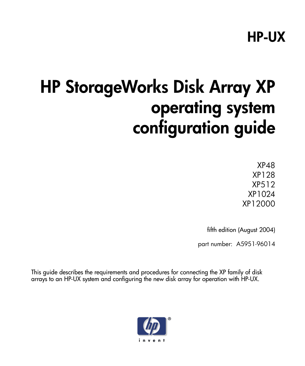 HP Storageworks Disk Array XP Operating System Configuration Guide