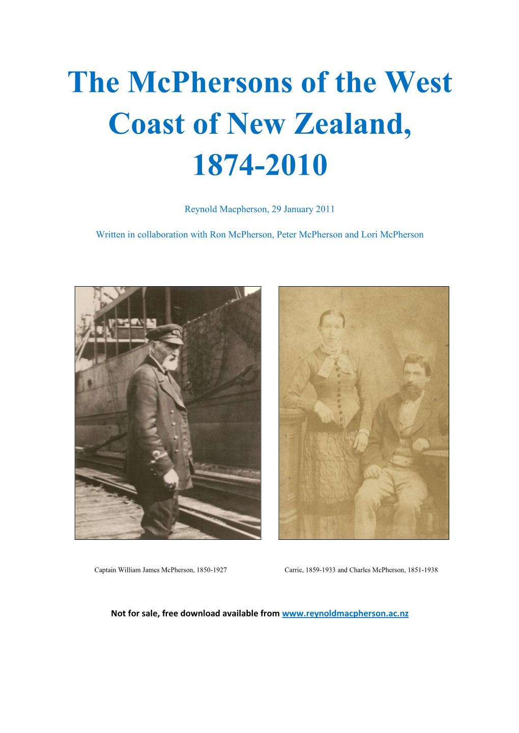 The Mcphersons of the West Coast of New Zealand, 1874-2010