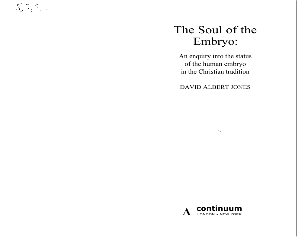 Jones, David Albert, the Soul of the Embryo