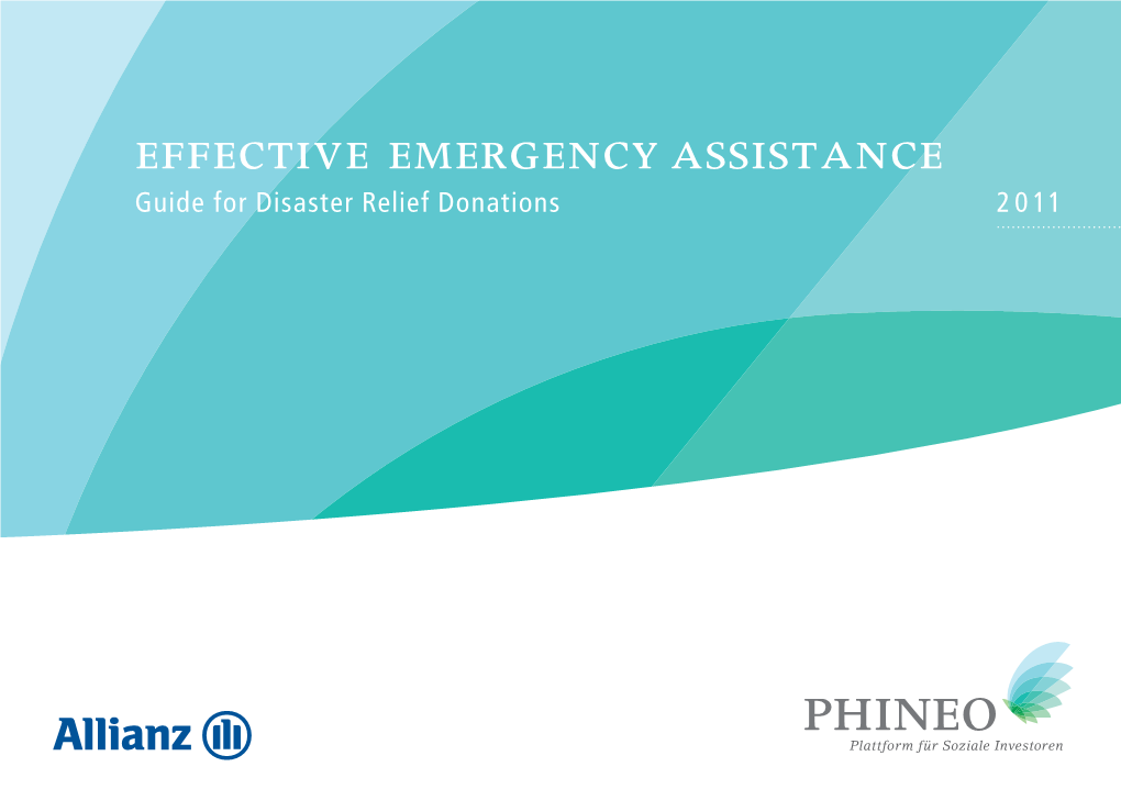 Effective Emergency Assistance Guide for Disaster Relief Donations 2011 Sponsor Content 1