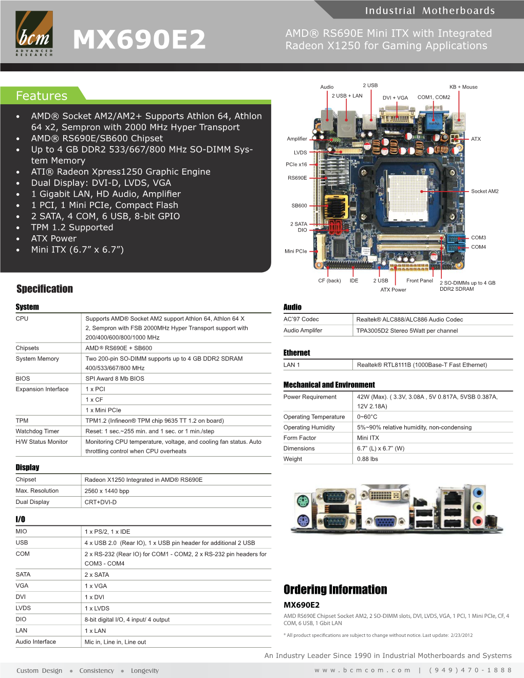 MX690E2 Radeon X1250 for Gaming Applications