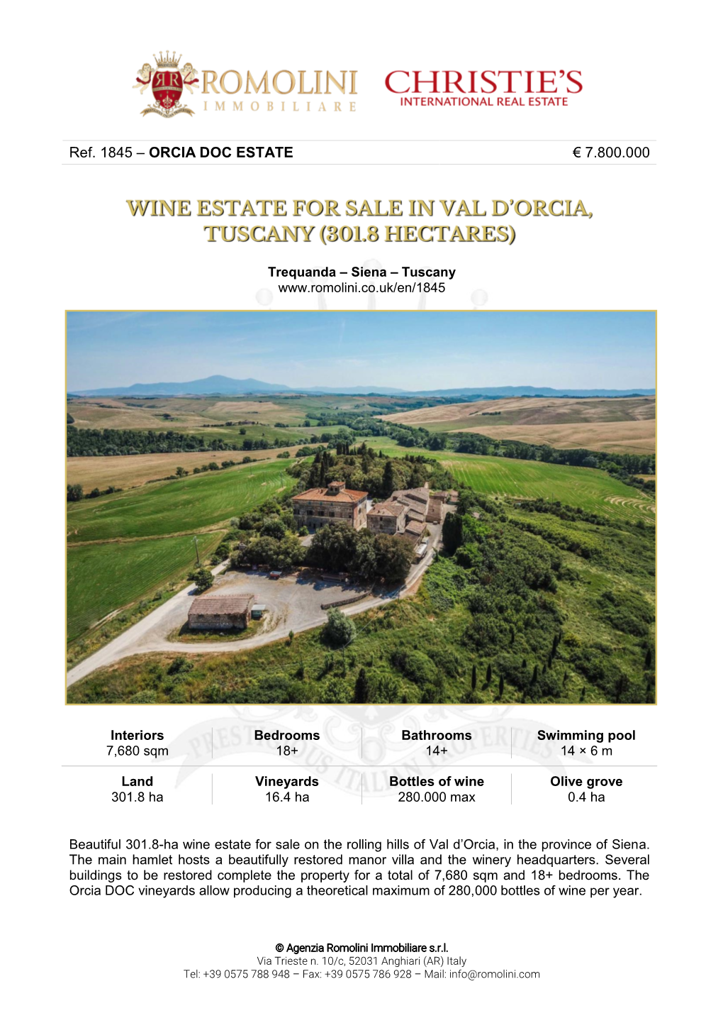 Orcia Doc Estate € 7.800.000