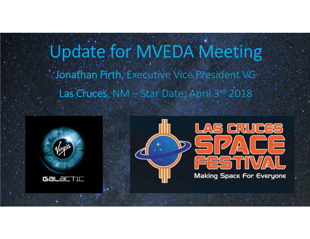 Update for MVEDA Meeting