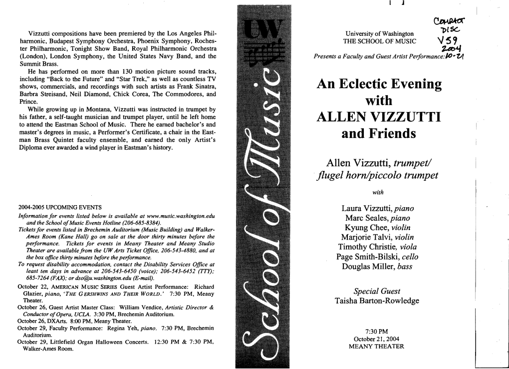 An Eclectic Evening with ALLEN VIZZUTTI and Friends