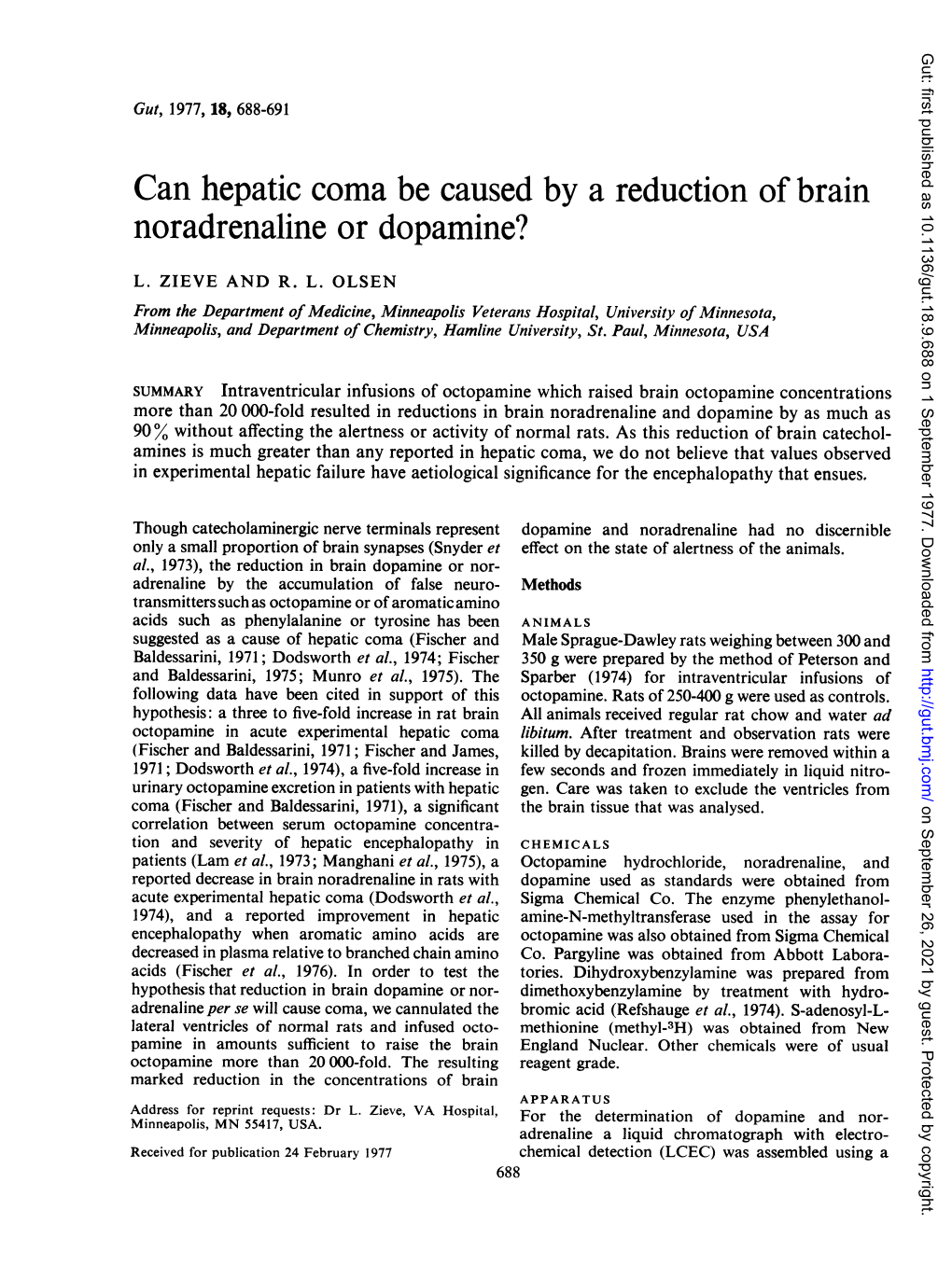 Can Hepatic Coma Be Caused by a Reduction of Brain Noradrenaline Or Dopamine?