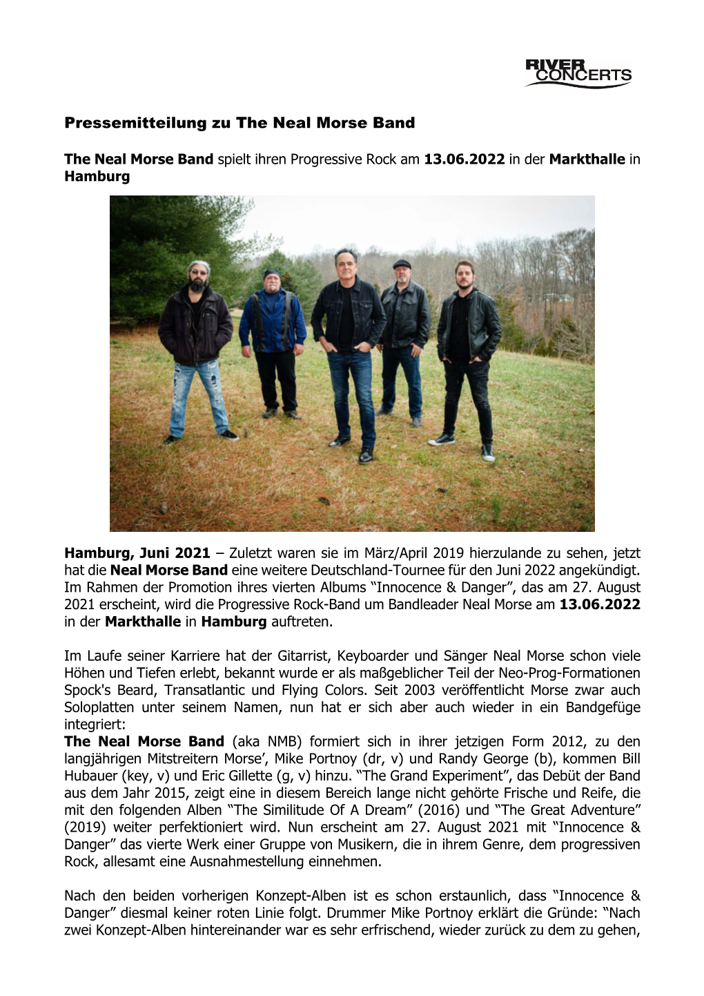Pressemitteilung Zu the Neal Morse Band