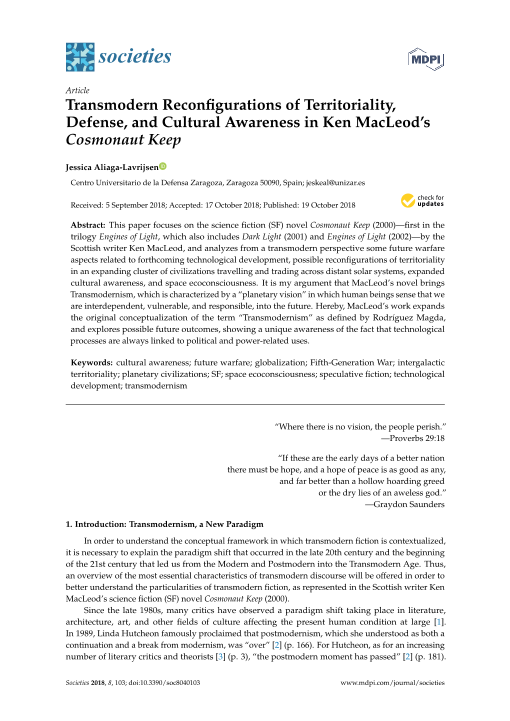 Transmodern Reconfigurations of Territoriality