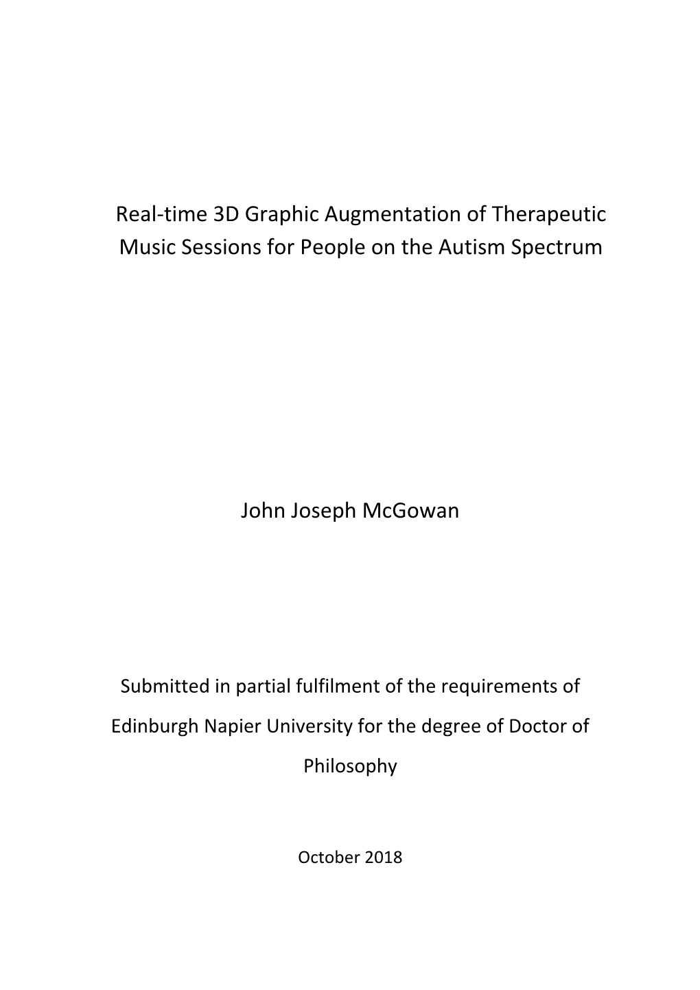 Real-Time 3D Graphic Augmentation of Therapeutic Music Sessions for People on the Autism Spectrum