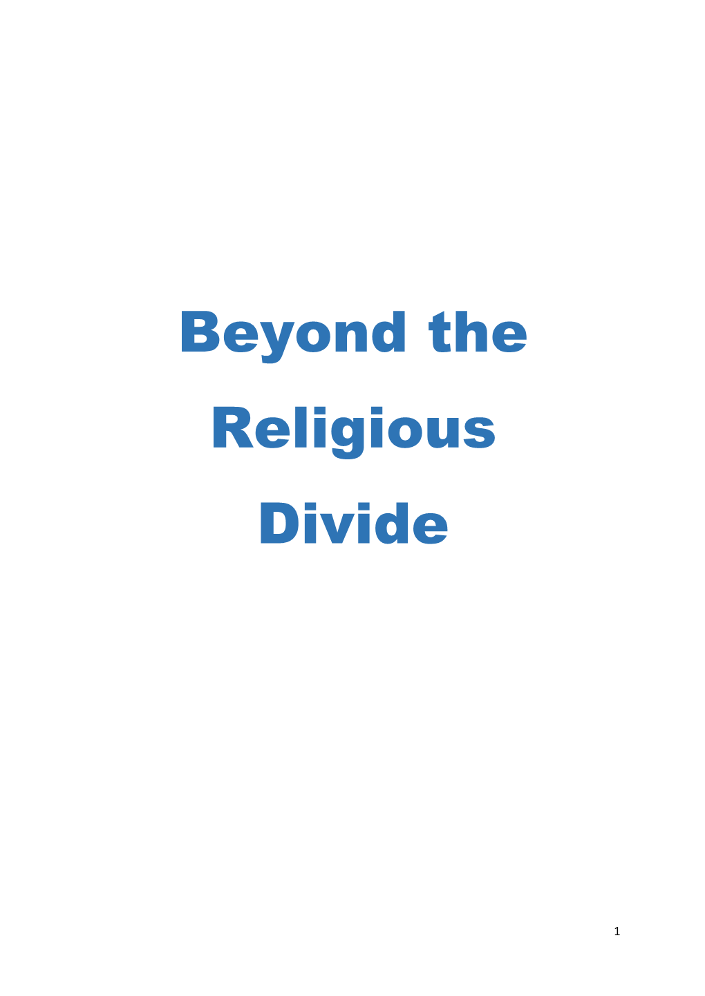 Beyond the Religious Divide