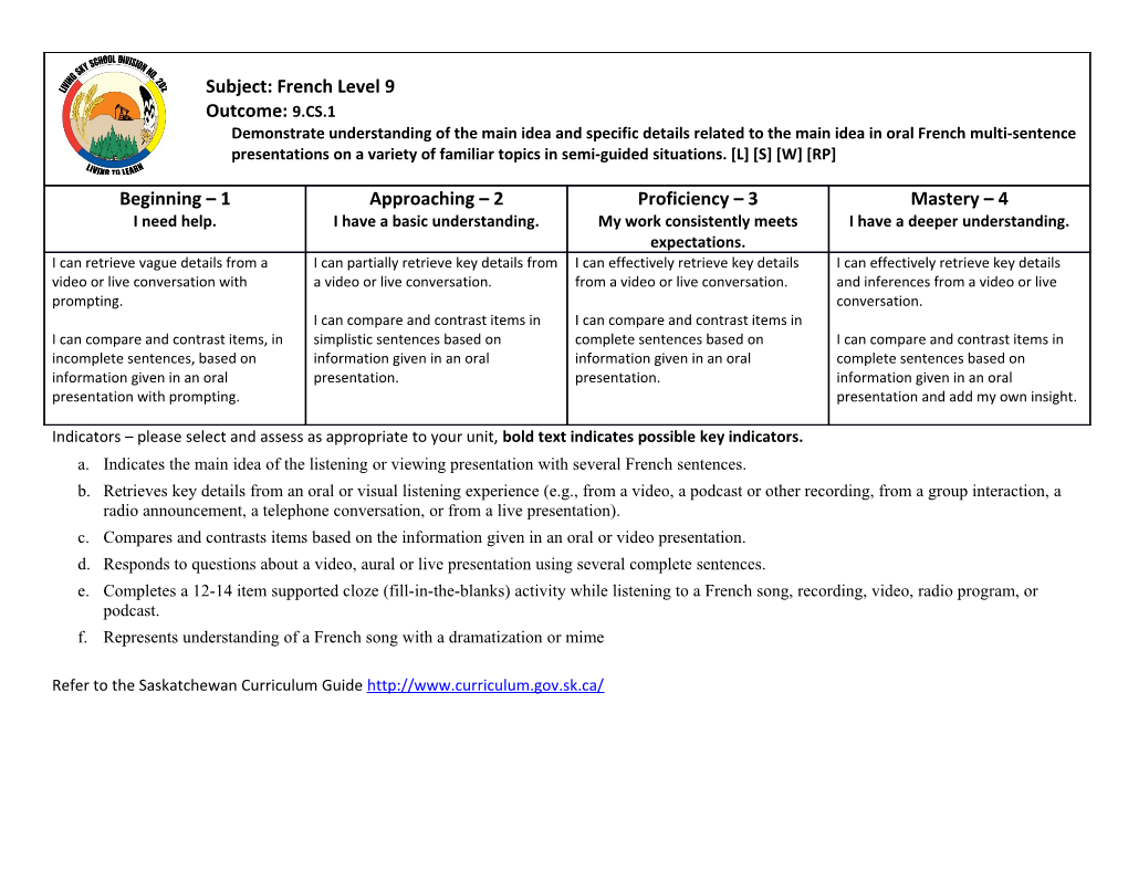 Indicators Please Select and Assess As Appropriate to Your Unit, Bold Text Indicates Possible s2