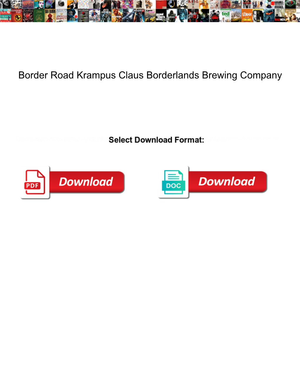 Border Road Krampus Claus Borderlands Brewing Company