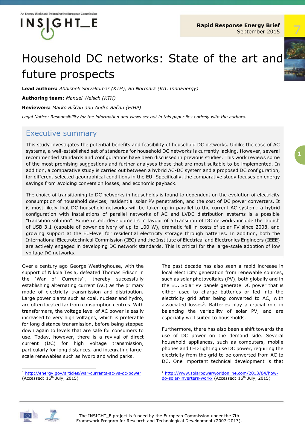 Household DC Networks: State of the Art and Future Prospects