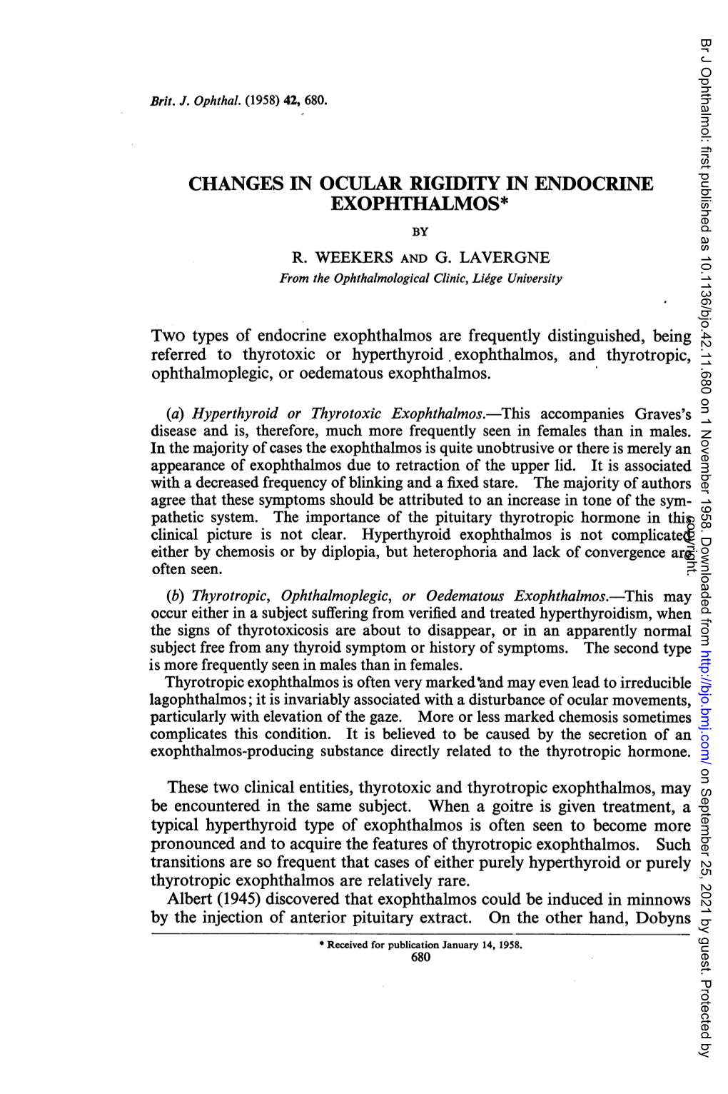 Changes in Ocular Rigidityin Endocrine Exophthalmos