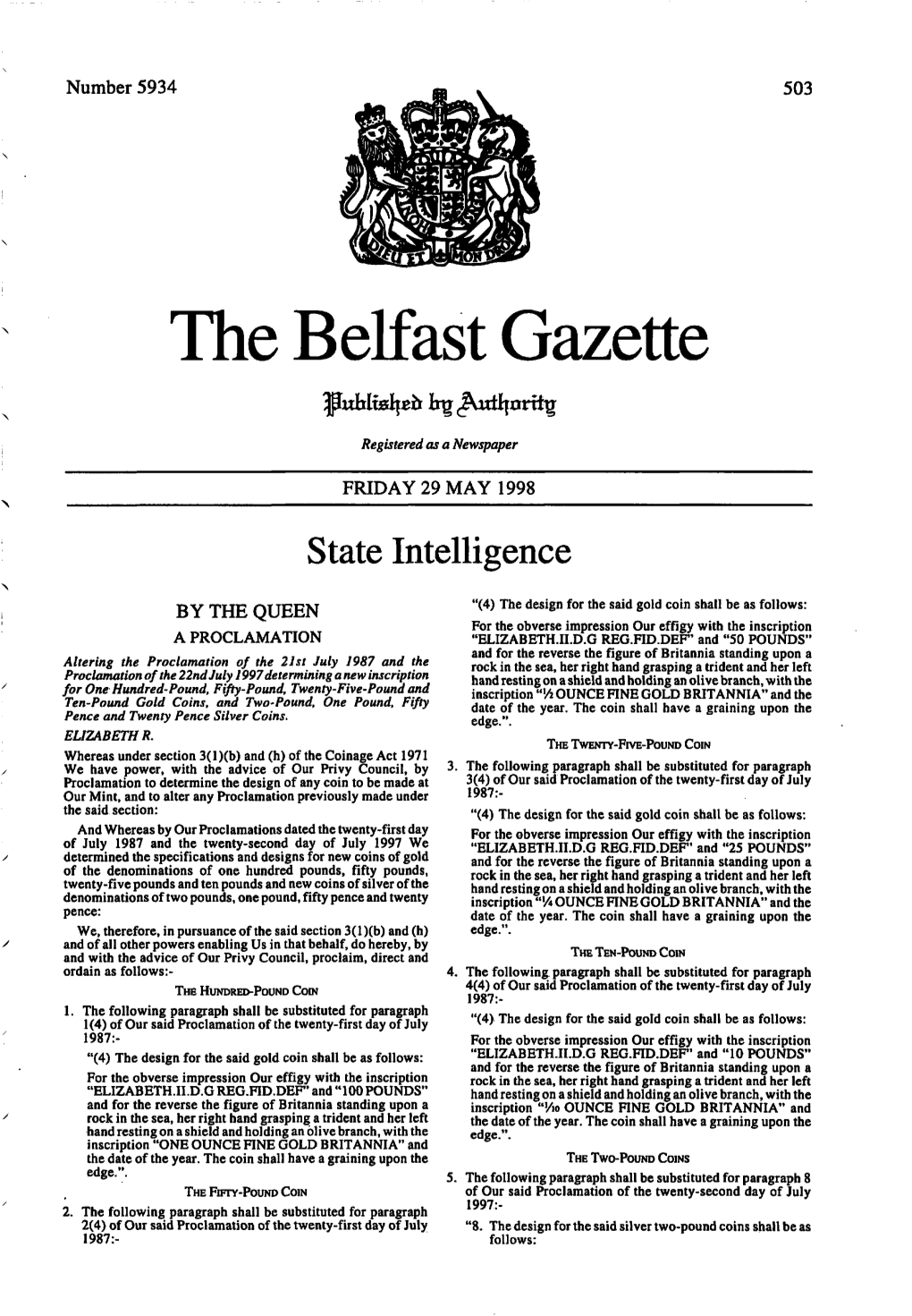 The Belfast Gazette