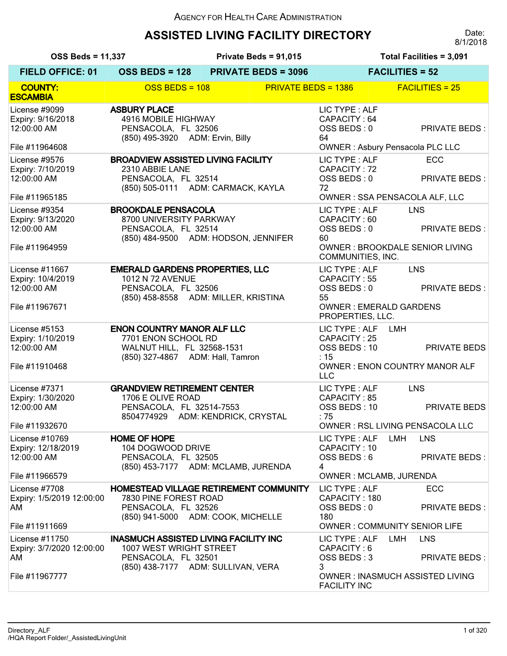 Assisted Living Facility Directory