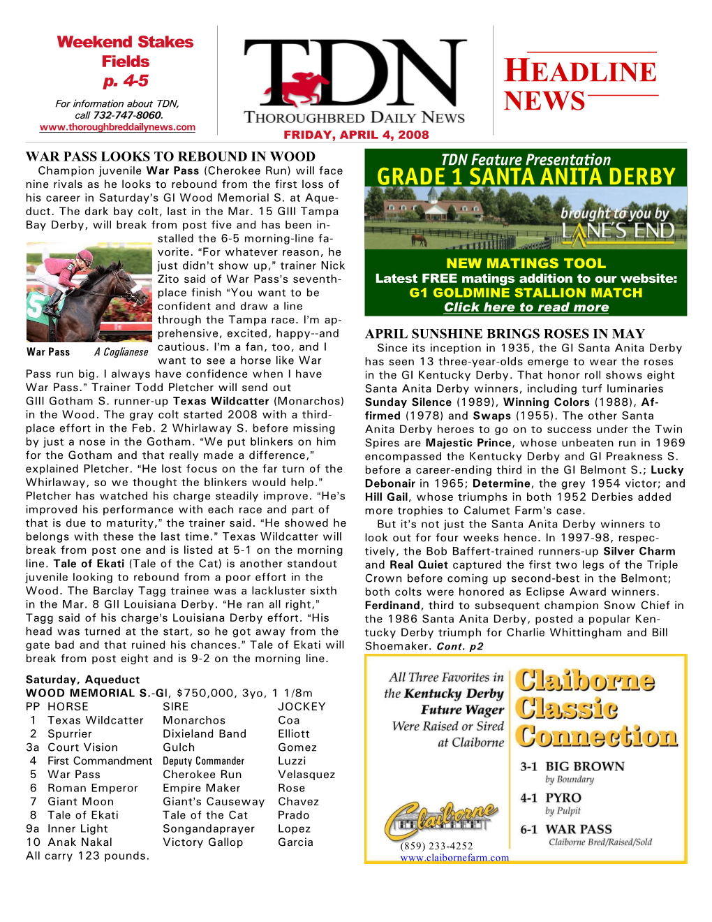 HEADLINE NEWS • 4/4/08 • PAGE 2 of 6