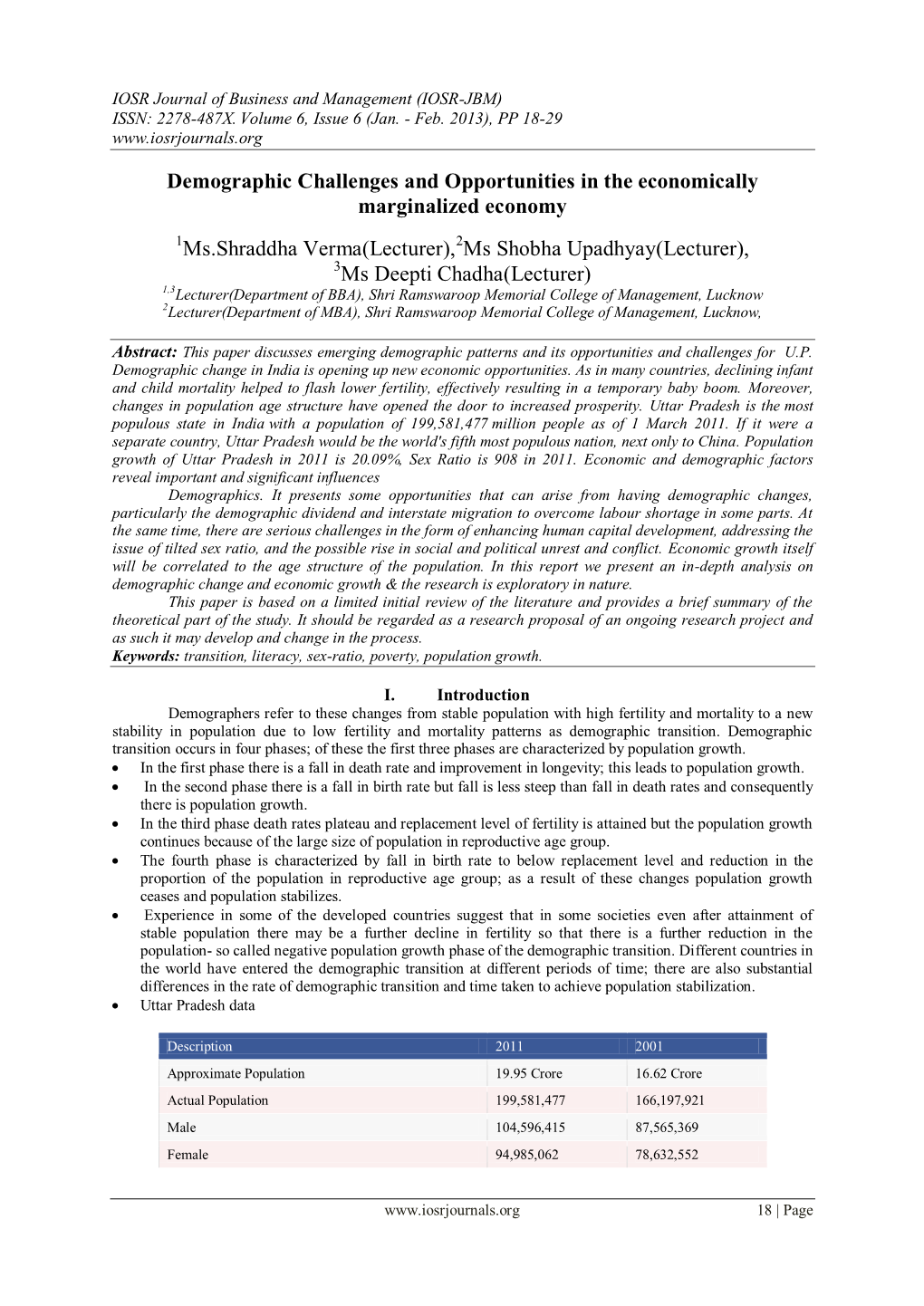 Demographic Challenges and Opportunities in the Context of U