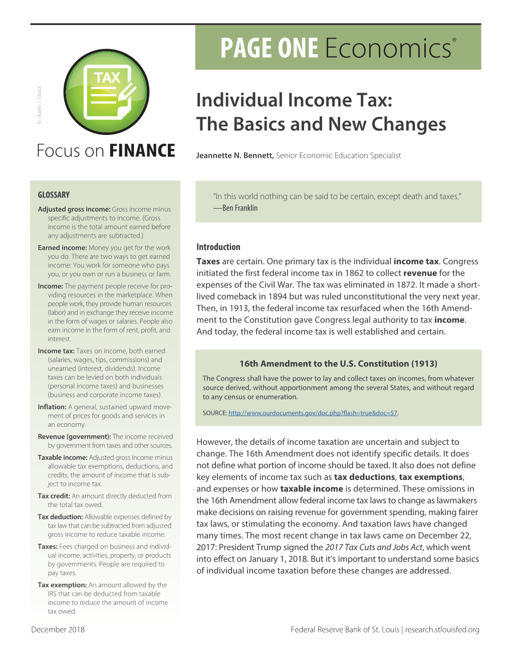 Individual Income Tax: Arin / Istock © Sk the Basics and New Changes