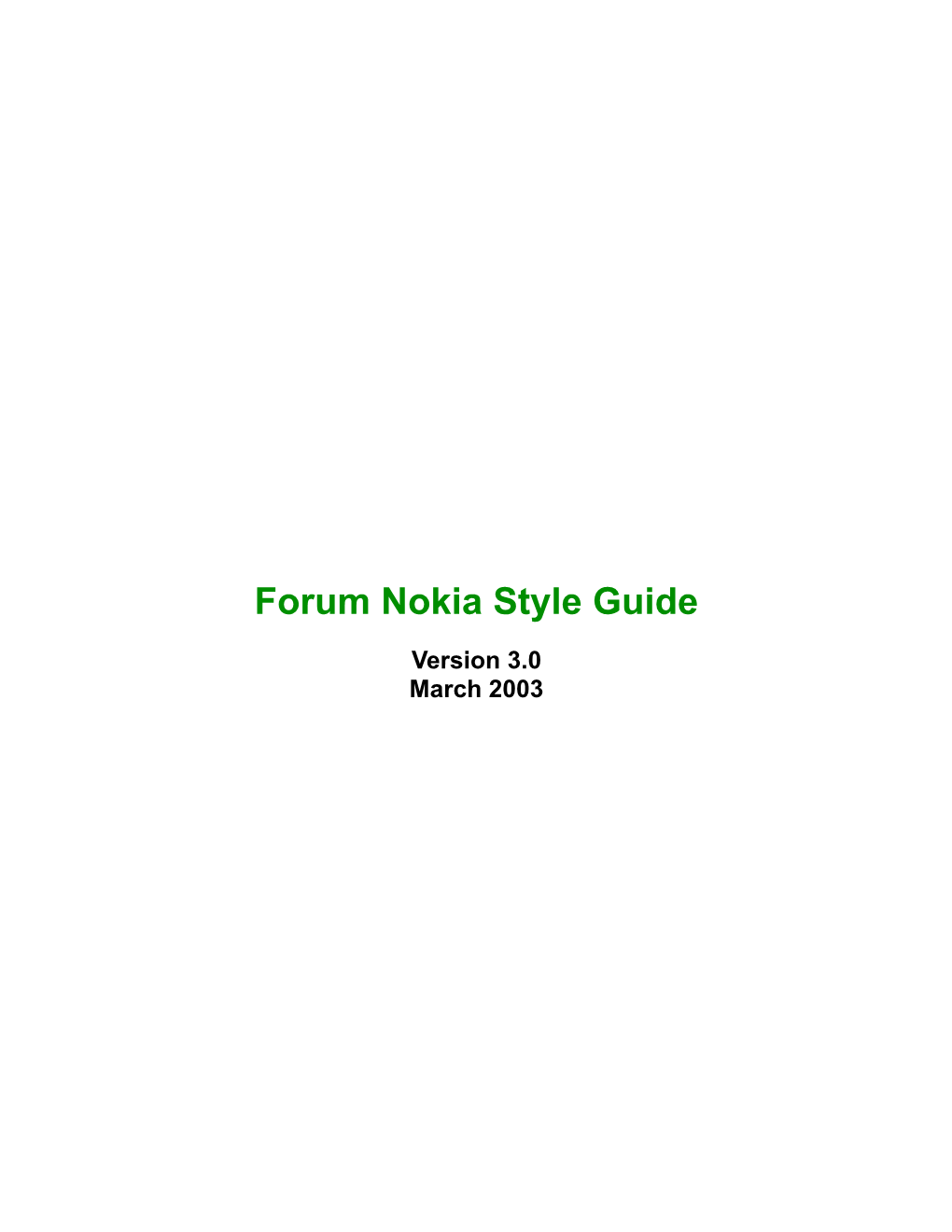 Forum Nokia Style Guide