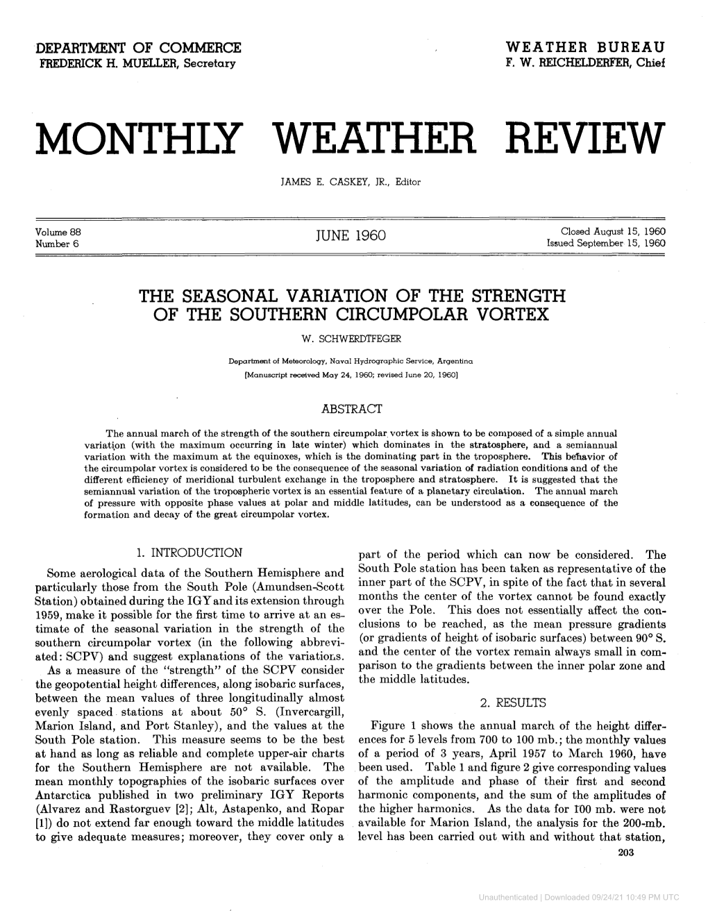 Monthly Weather Review June1960