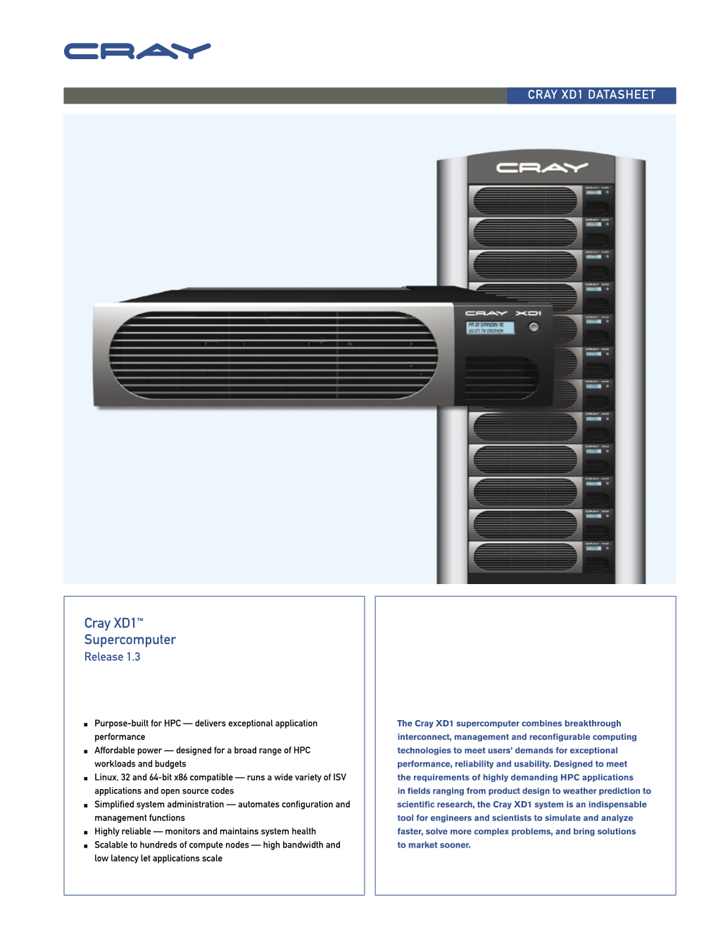 Cray XD1™ Supercomputer Release 1.3
