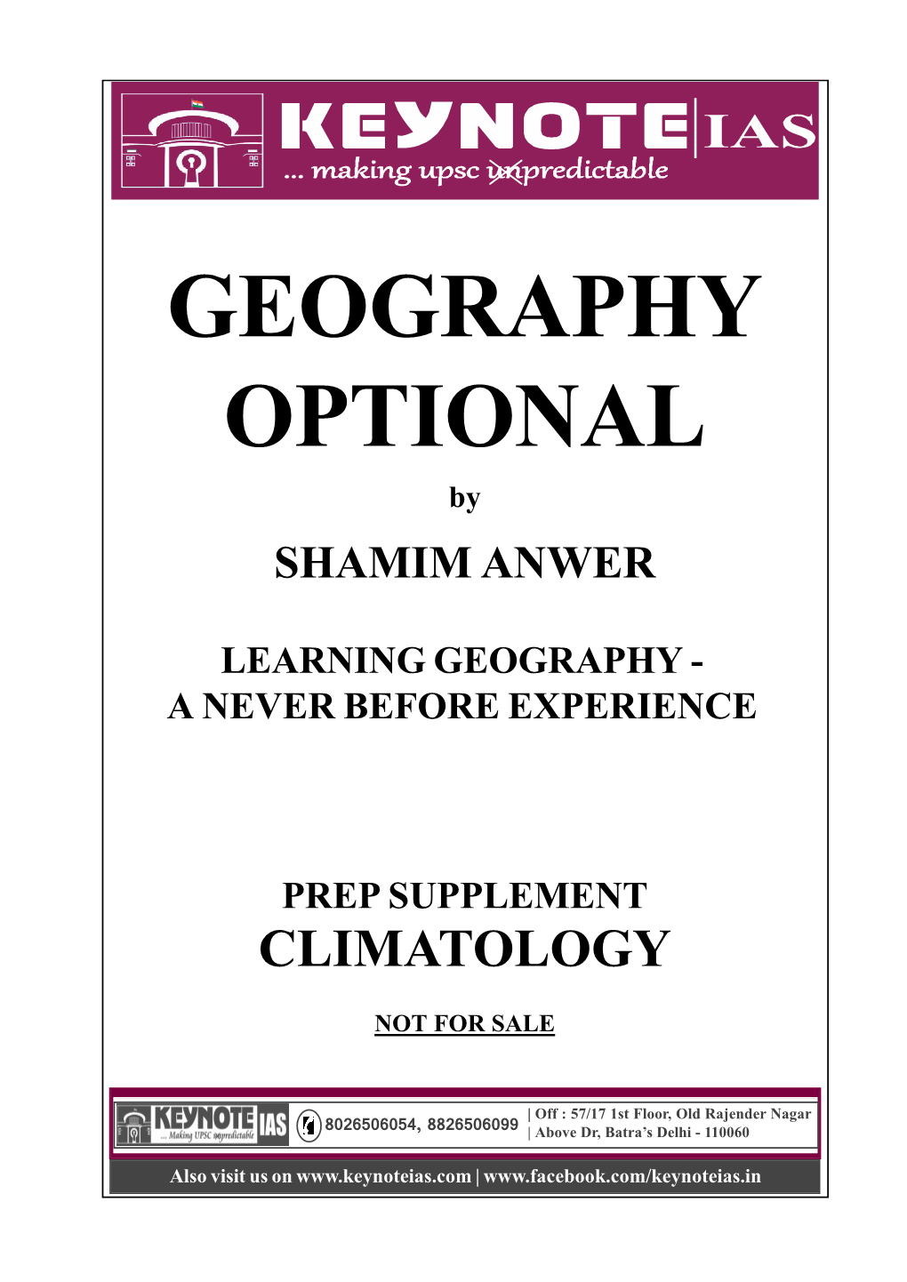 GEOGRAPHY OPTIONAL by SHAMIM ANWER