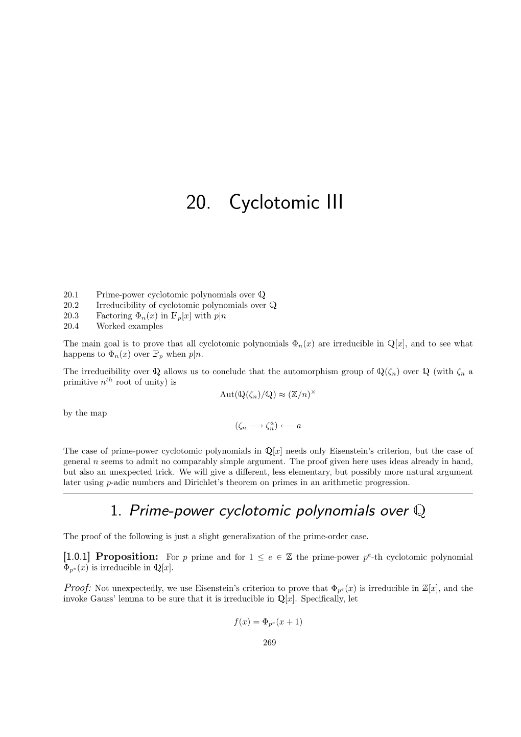 20. Cyclotomic III