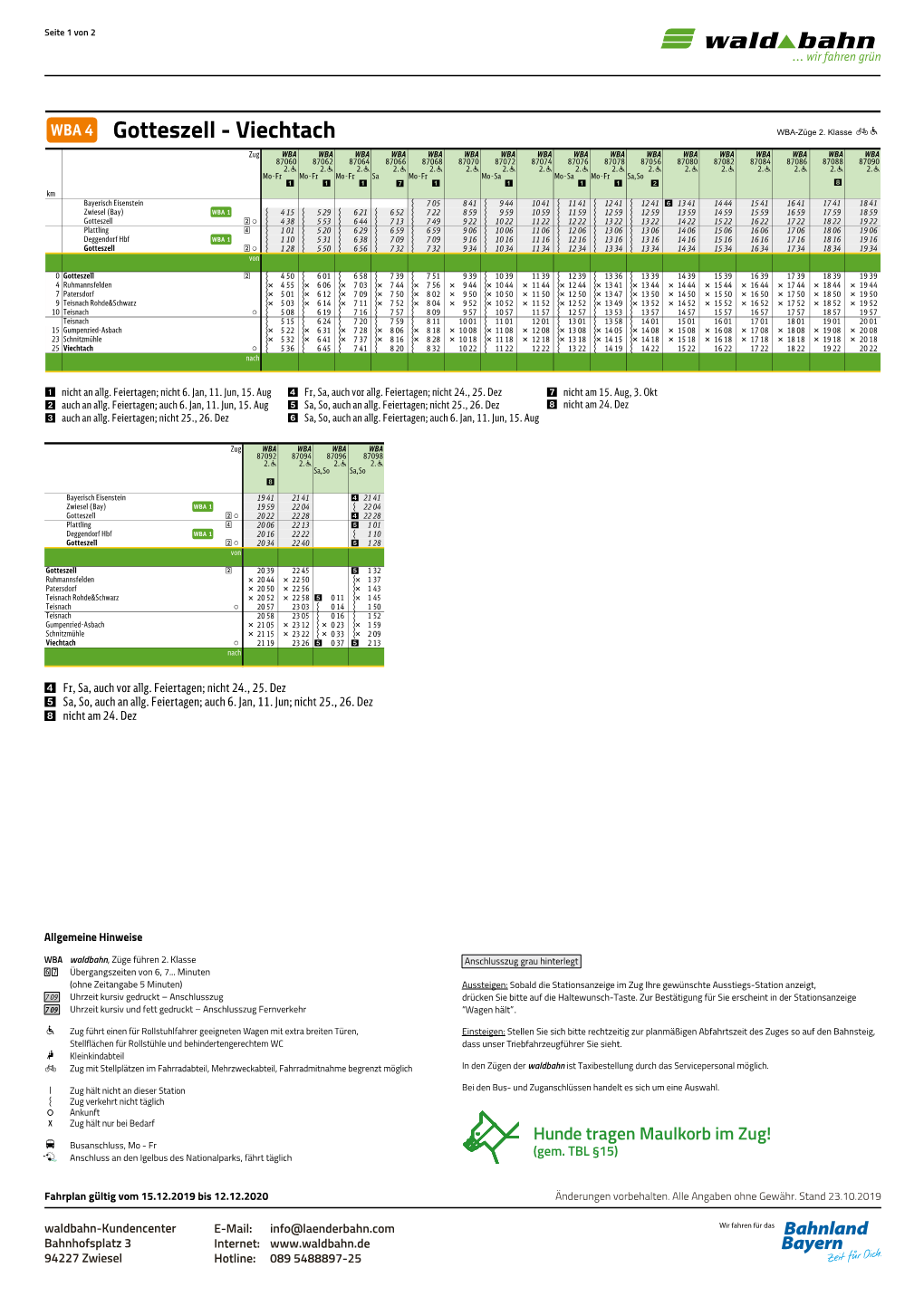 Gotteszell - Viechtach WBA-Züge 2