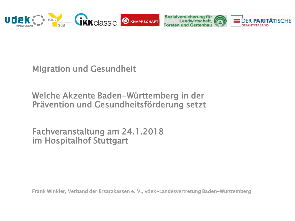 Migration Und Gesundheit: Welche Akzente Baden