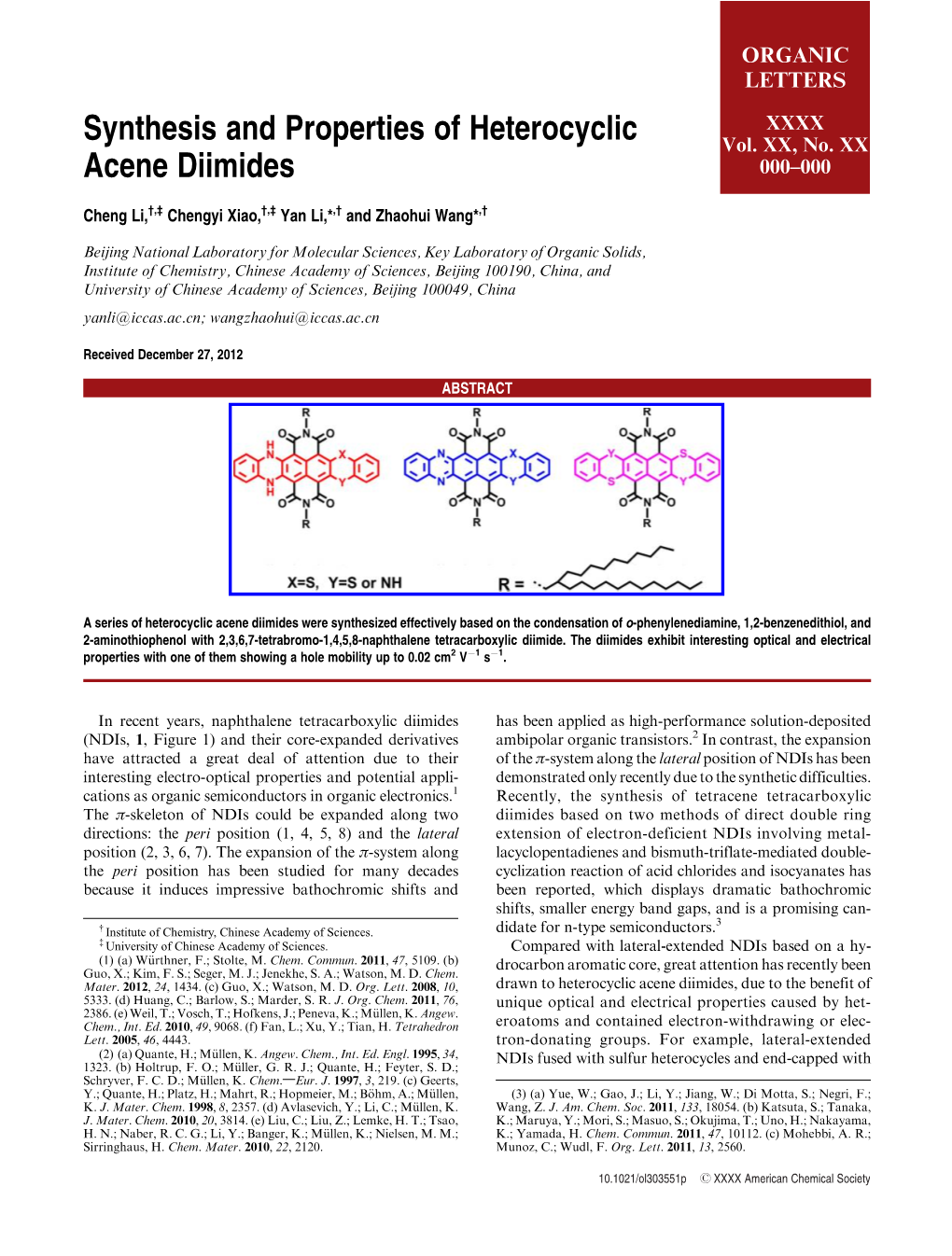 Synthesis and Properties of Heterocyclic Acene Diimides