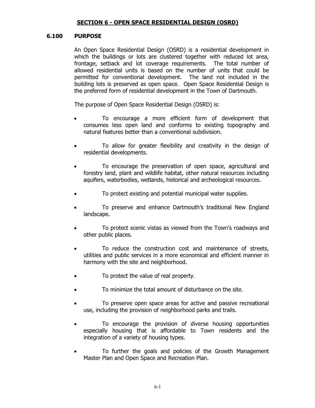 Section 6 - Open Space Residential Design (Osrd)