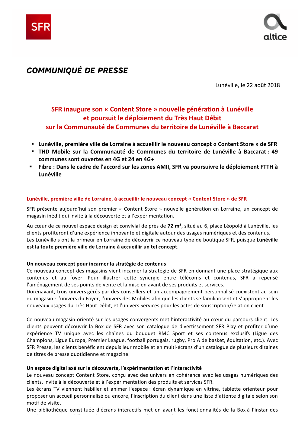 Communiqué De Presse