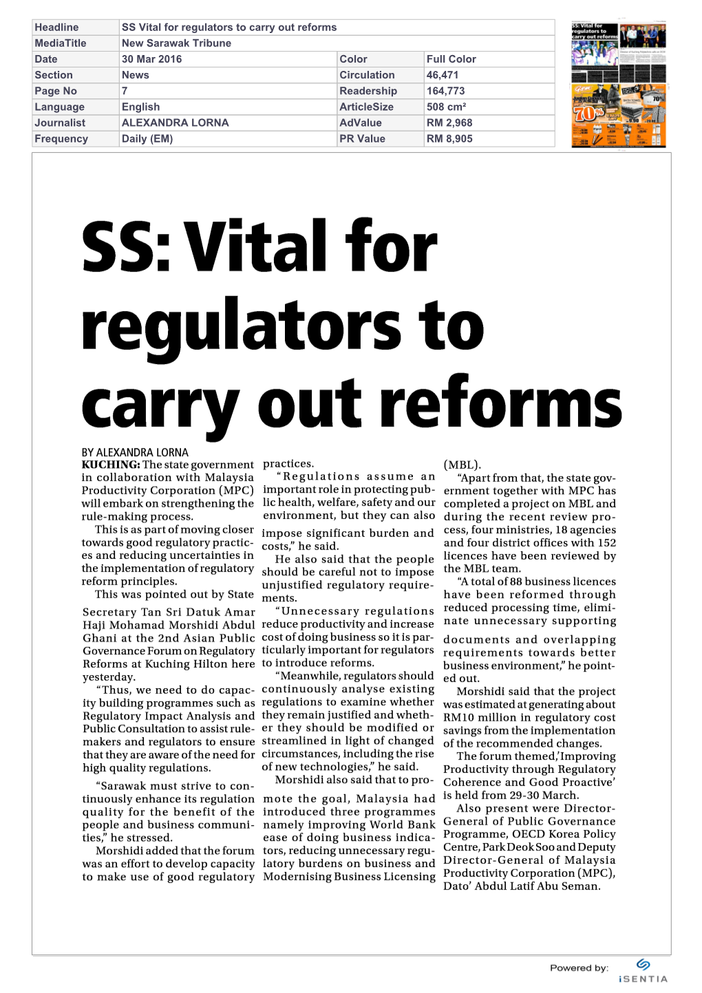 Regulators to Carry out Reforms