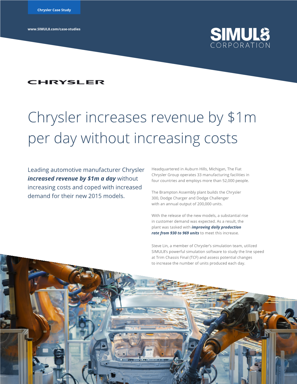 Chrysler Increases Revenue by $1M Per Day Without Increasing Costs