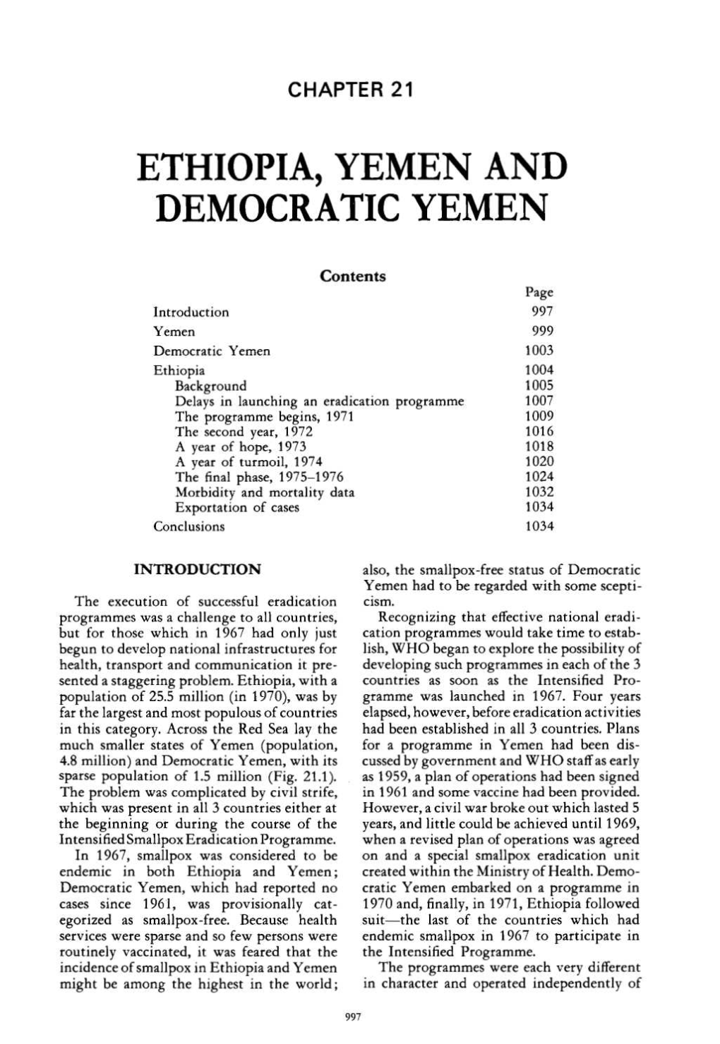 Chapter 21. Ethiopia, Yemen and Democratic Yemen P997